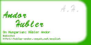 andor hubler business card