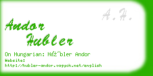 andor hubler business card